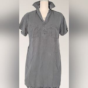 Universal Thread Velvety Charcoal Button Down Shirt Shirt Dress